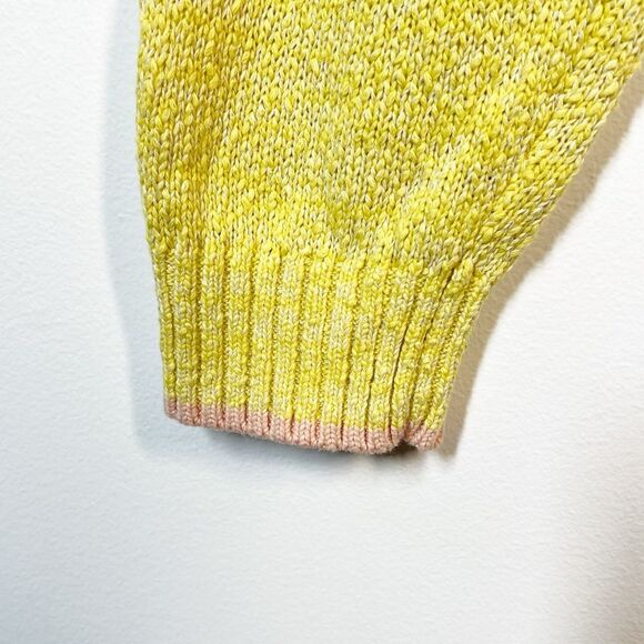 BDG for Urban Outfitters Men’s Size Large Yellow Sweater Light Pink Stripe Trim - Picture 8 of 14